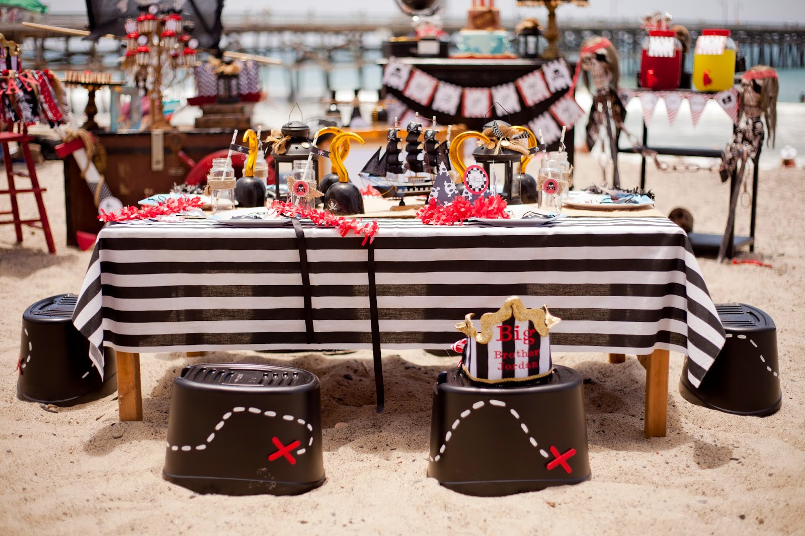 Pirate Birthday Party
 Pirate party on the beach LAURA S little PARTY