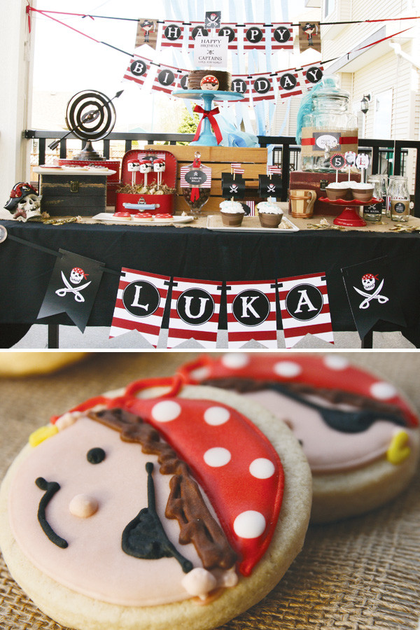 Pirate Birthday Party
 Red & White Striped Pirate Party Ideas Hostess with