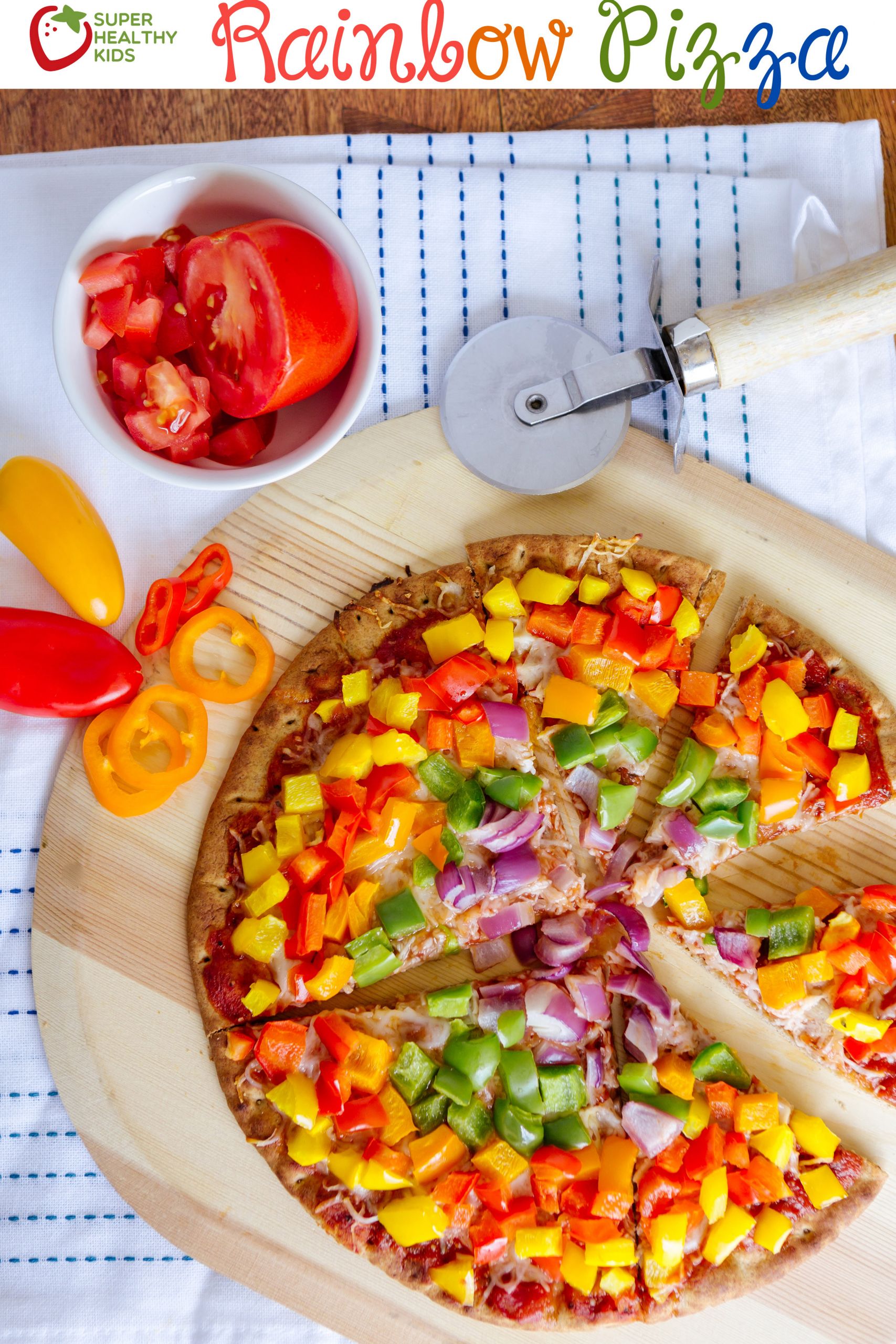 Pizza Recipes For Kids
 Rainbow Bell Peppers Pizza Recipe