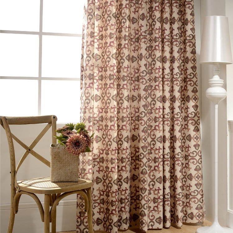 Plaid Curtains For Living Room
 Modern Simple Polyester Cotton Printed Cloth Curtain Plaid