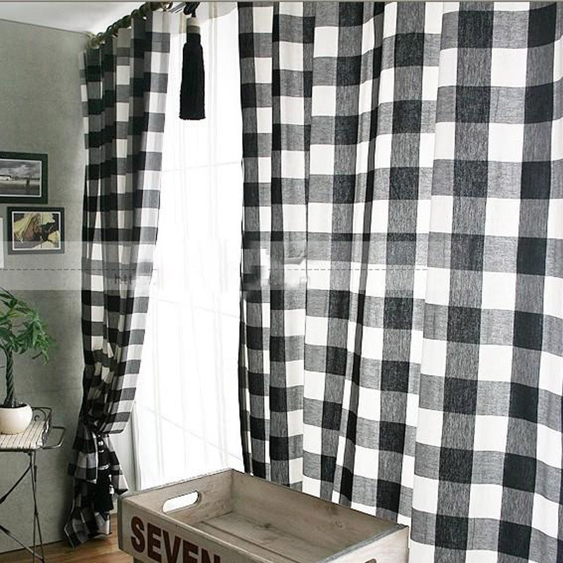 Plaid Curtains For Living Room
 Modern elegance Black plaid curtains for living room Skin