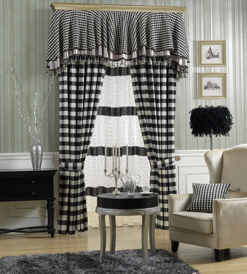 Plaid Curtains For Living Room
 The new plaid checkered curtains new curtain fabric