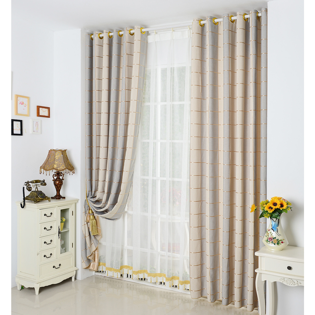 Plaid Kitchen Curtains
 Decorating Decorate Your Lovely Window With Fabulous