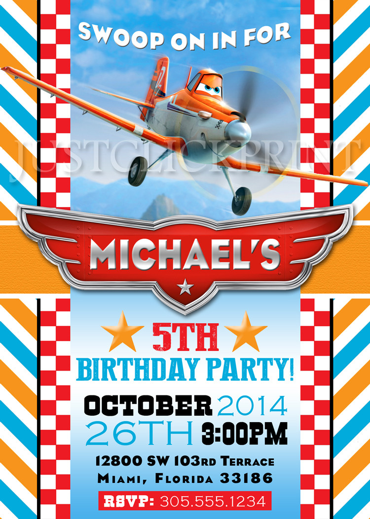 Planes Birthday Invitations
 Planes Dusty Airplane Birthday Party Invitation Printable