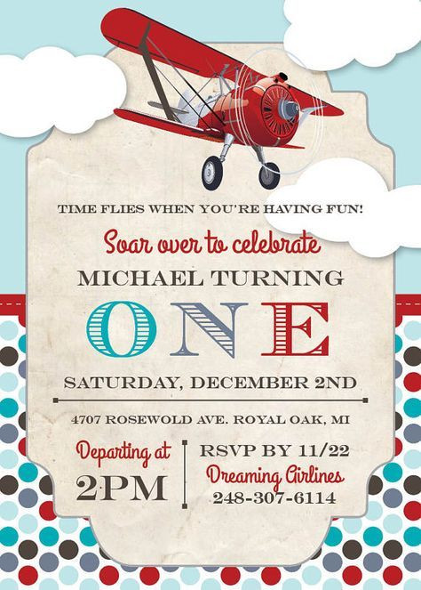 Planes Birthday Invitations
 Airplane Birthday Party Invitation by DreamingInPaperEtsy