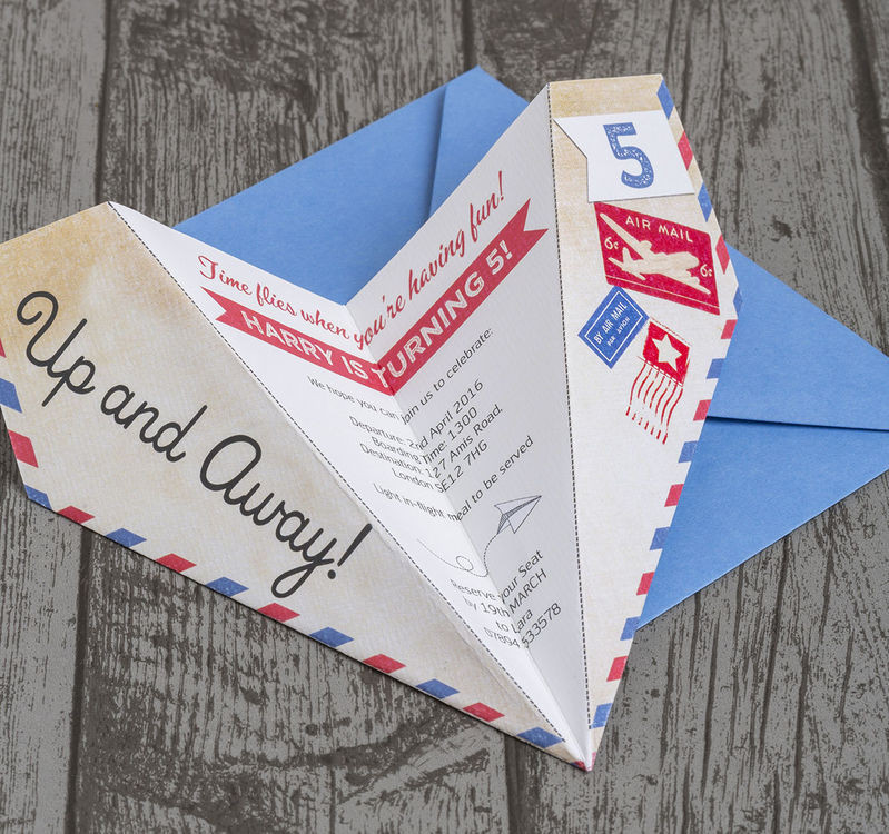 Planes Birthday Invitations
 Personalised Kids Paper Airplane Birthday Party Invitation