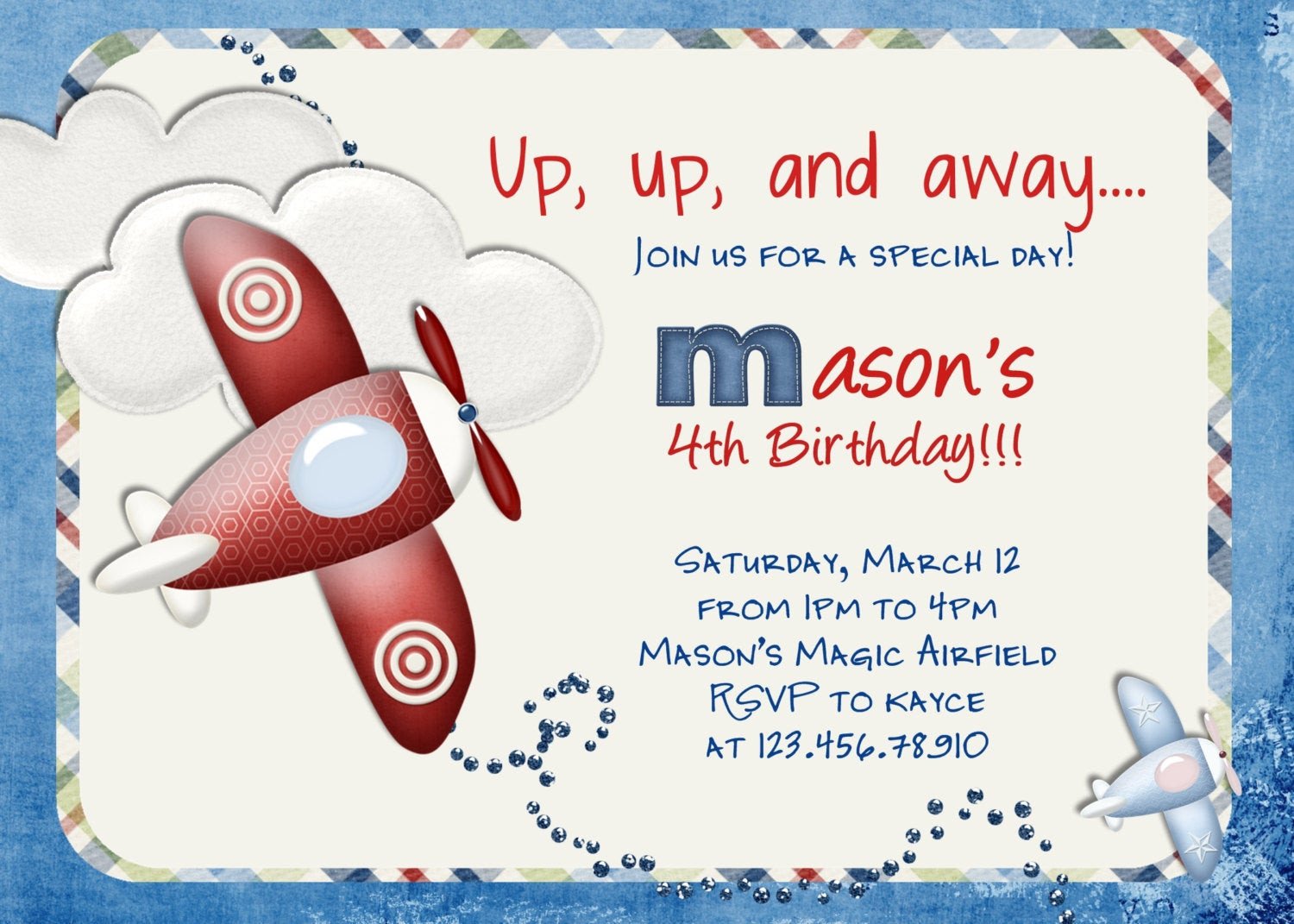 Planes Birthday Invitations
 Airplane Birthday Invitation Airplane Printable Airplane Party