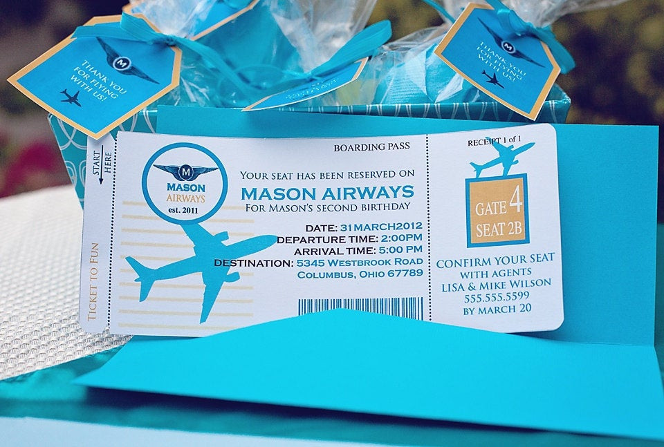 Planes Birthday Invitations
 DIY Printable AIRPLANE Birthday Invitation Kit Invite AND