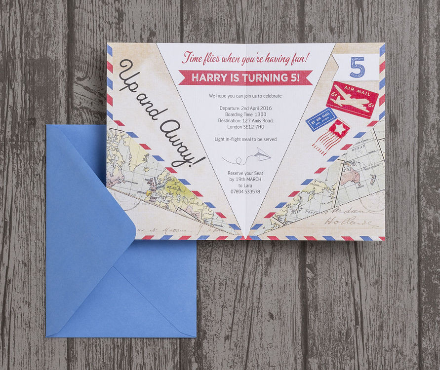 Planes Birthday Invitations
 Paper Airplane Birthday Party Invitation from £0 80 each