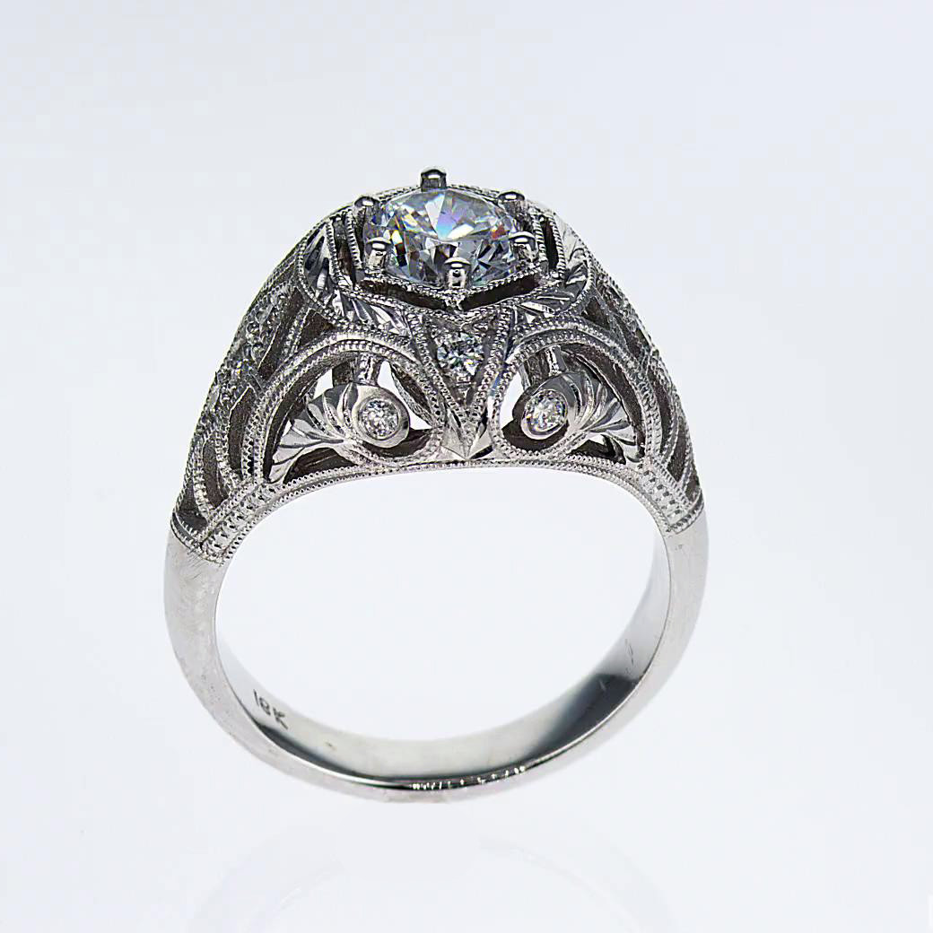 Platinum Diamond Engagement Ring
 Art Deco Platinum Diamond Engagement Ring – Market Street