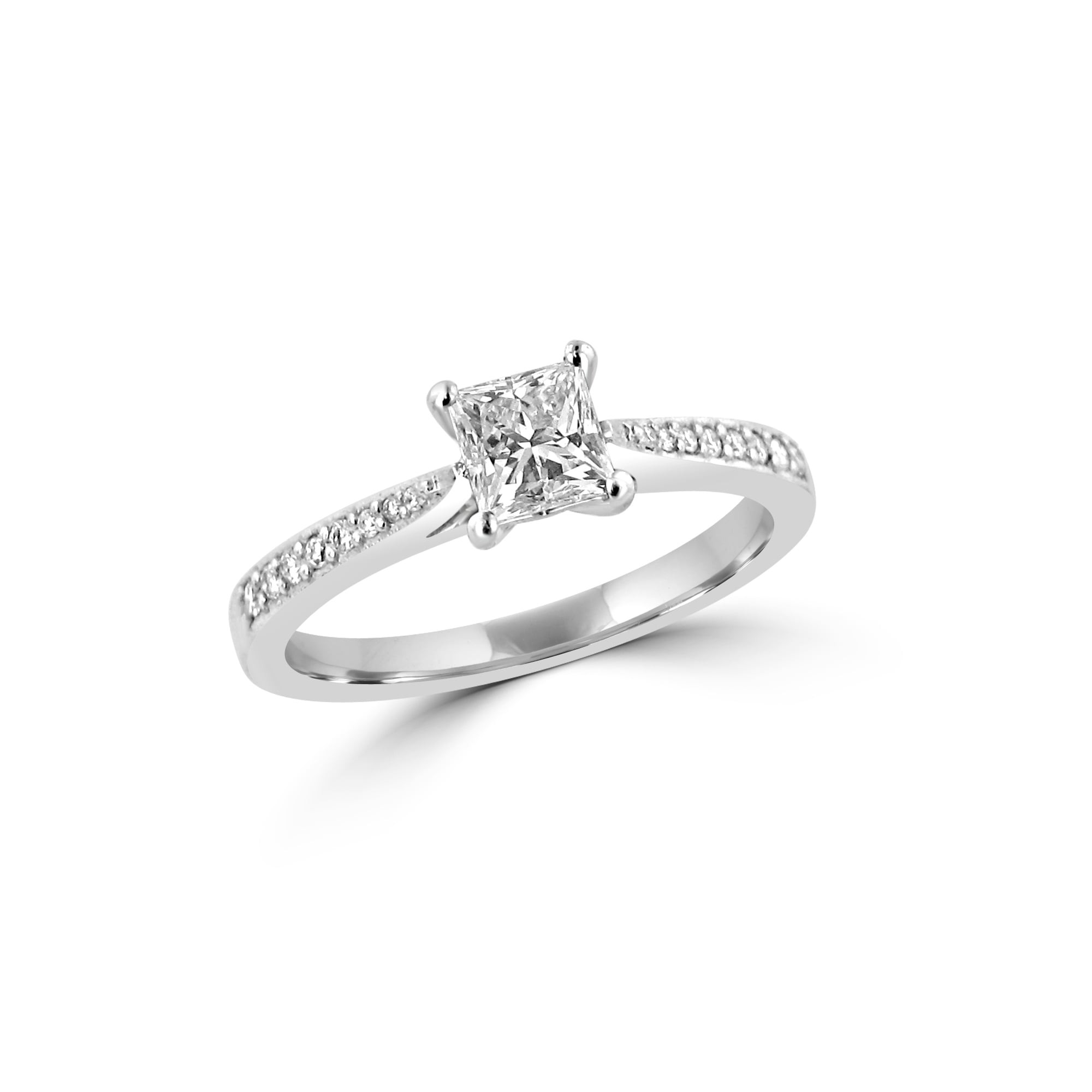 Platinum Diamond Engagement Ring
 Princess Cut Diamond Platinum Engagement Ring