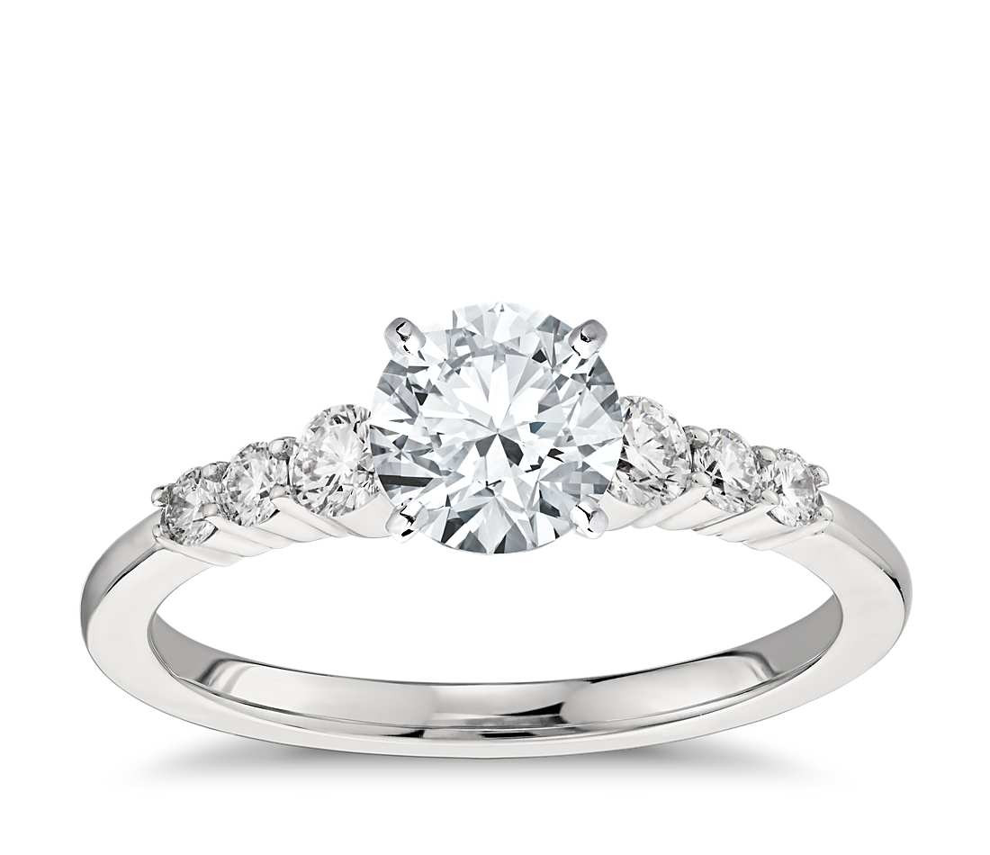 Platinum Diamond Engagement Ring
 Petite Diamond Engagement Ring in Platinum 1 4 ct tw