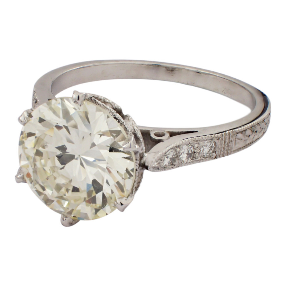 Platinum Diamond Engagement Ring
 Platinum Diamond Engagement Ring Attos Antique & Estate