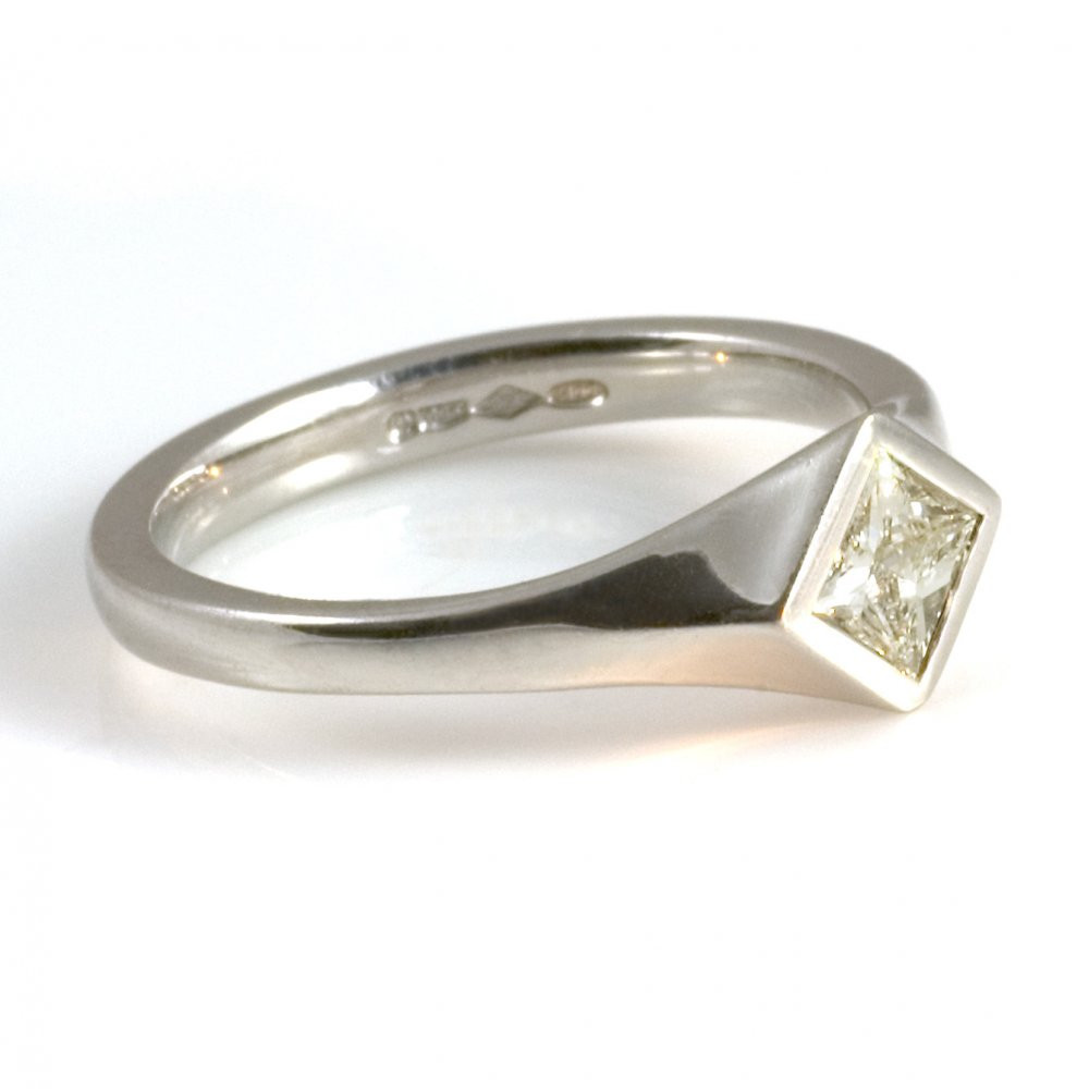 Platinum Diamond Engagement Ring
 Platinum Princess Cut Diamond Engagement Ring from