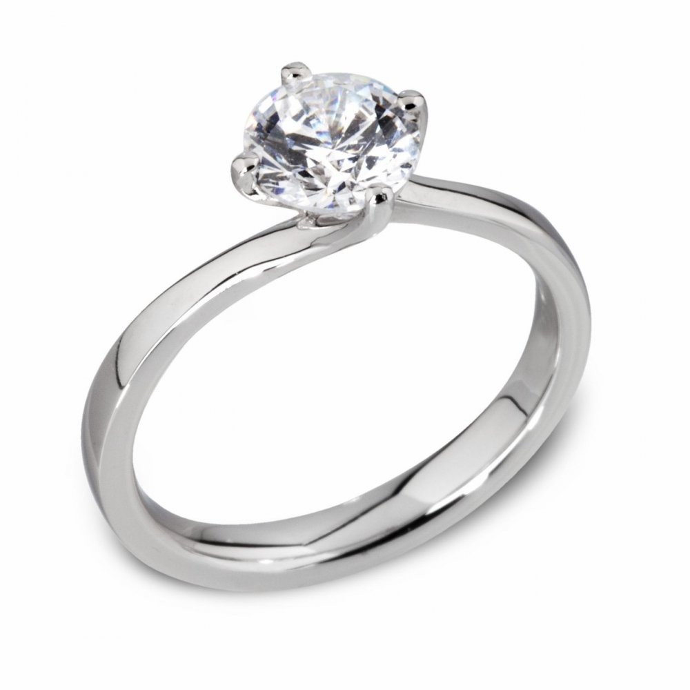 Platinum Diamond Engagement Ring
 Platinum Twisted Setting Diamond Engagement Ring