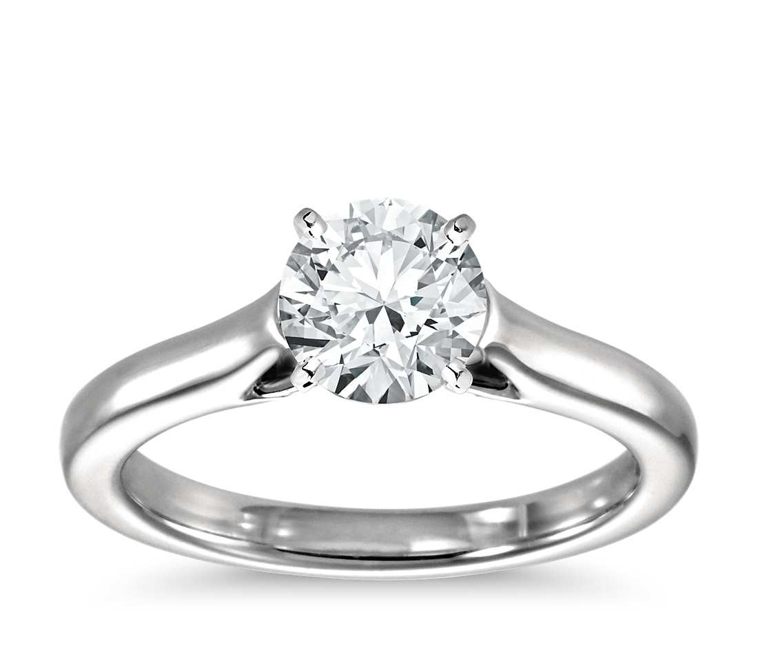 Platinum Diamond Engagement Ring
 Petite Trellis Solitaire Engagement Ring in Platinum
