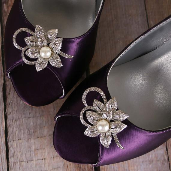 Plum Wedding Shoes
 Purple Wedding Shoes Plum Wedge Wedding Shoes Flower Wedding