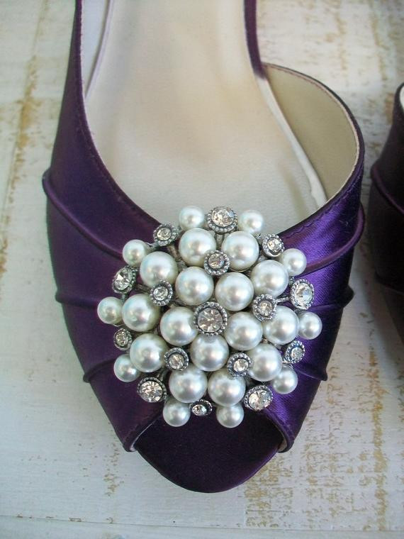 Plum Wedding Shoes
 Items similar to Wedding Shoes Plum Purple Pearl
