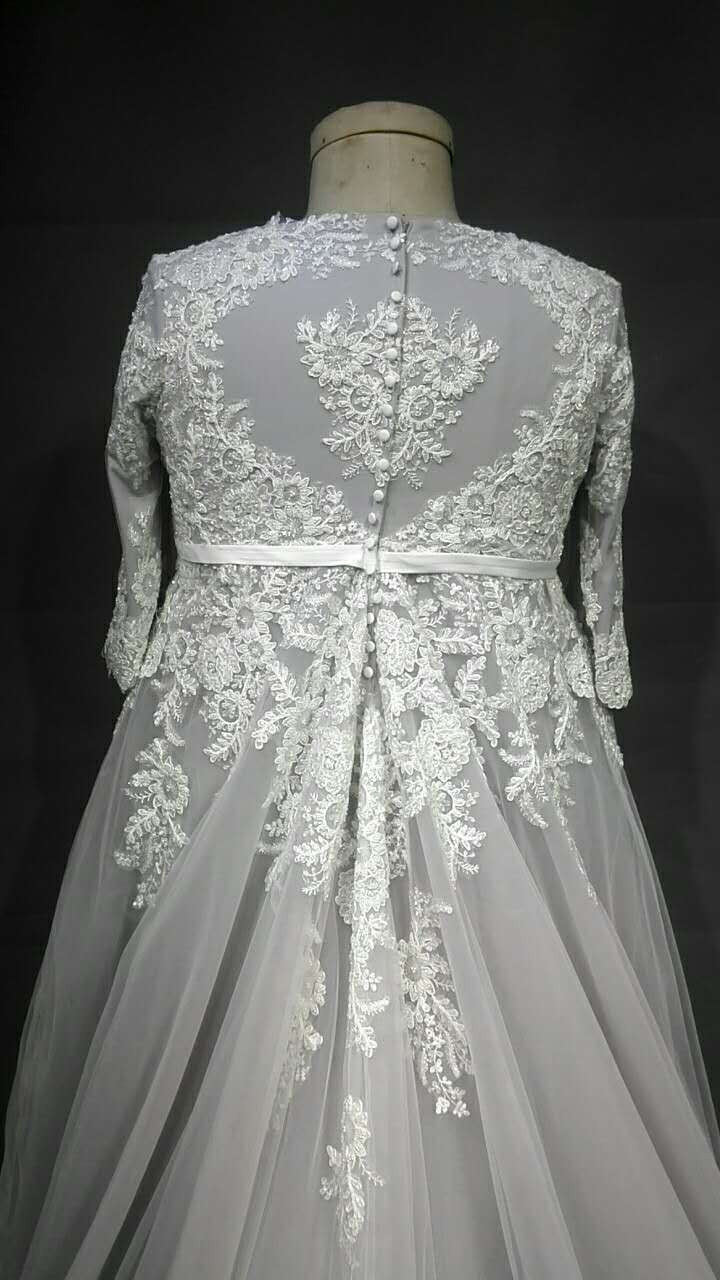 Plus Size Wedding Dresses With Color
 Three quarter length sleeve plus size wedding dresses