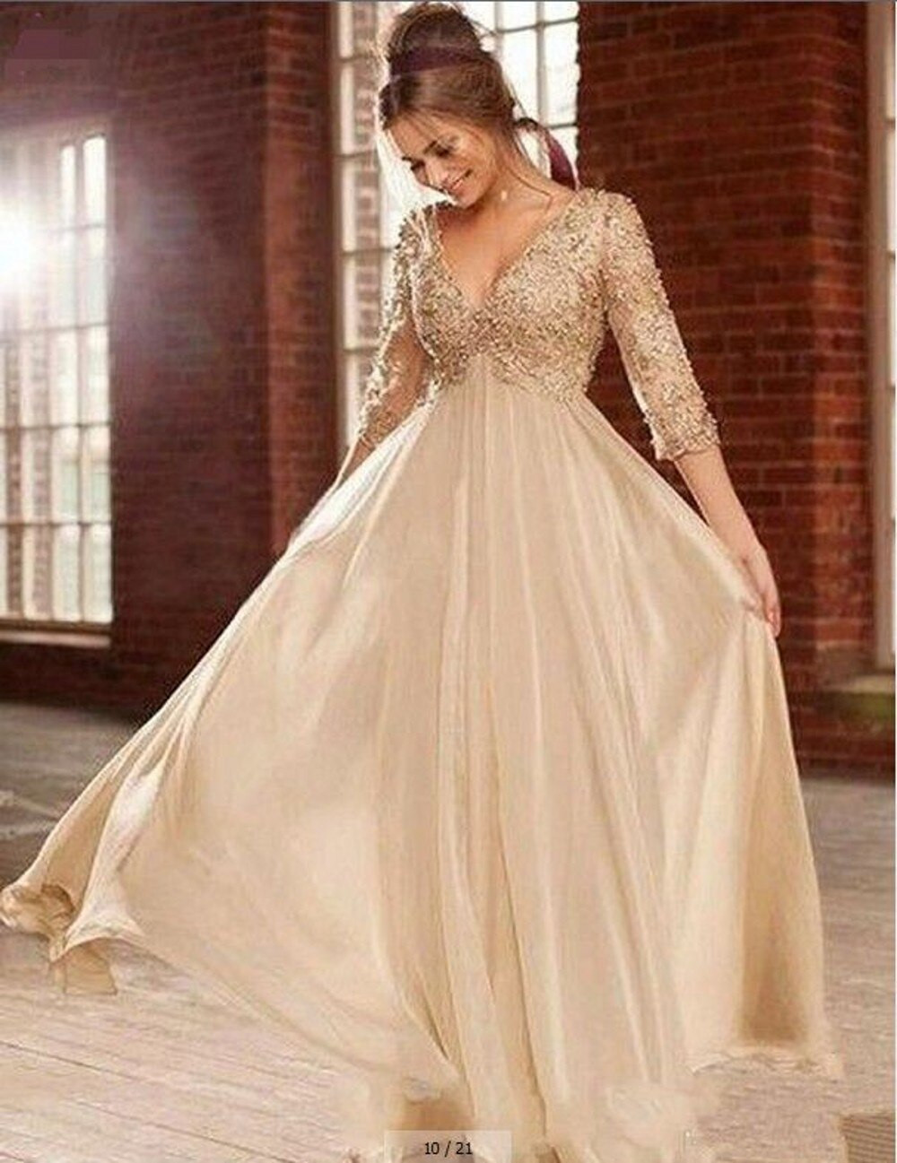 Plus Size Wedding Dresses With Color
 H007 Champagne Wedding Dresses Long 2016 Plus Size Vintage