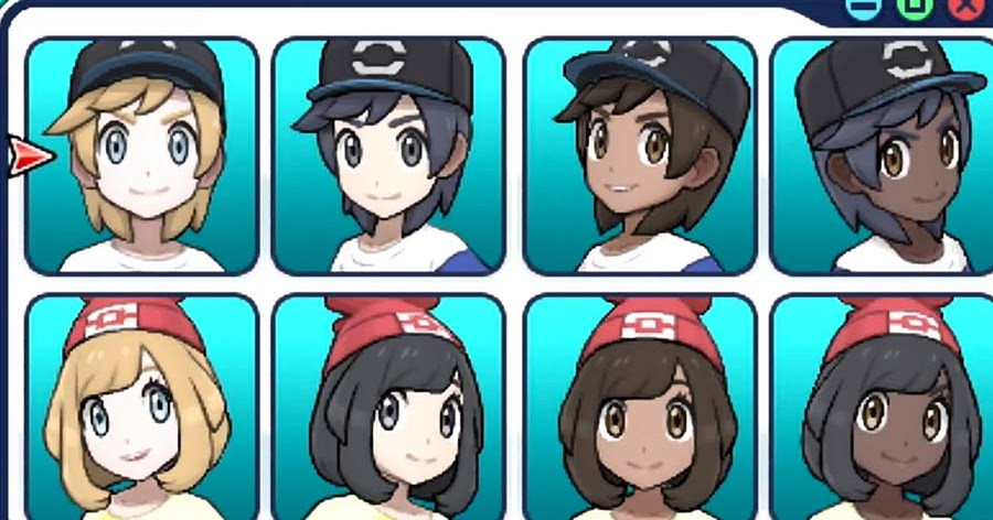 Pokemon Moon Female Hairstyles
 Pokémon Sun and Moon Hairstyles