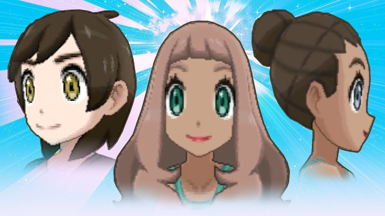 Pokemon Moon Female Hairstyles
 Pokemon Ultra Sun and Ultra Moon Hairstyles and Colors