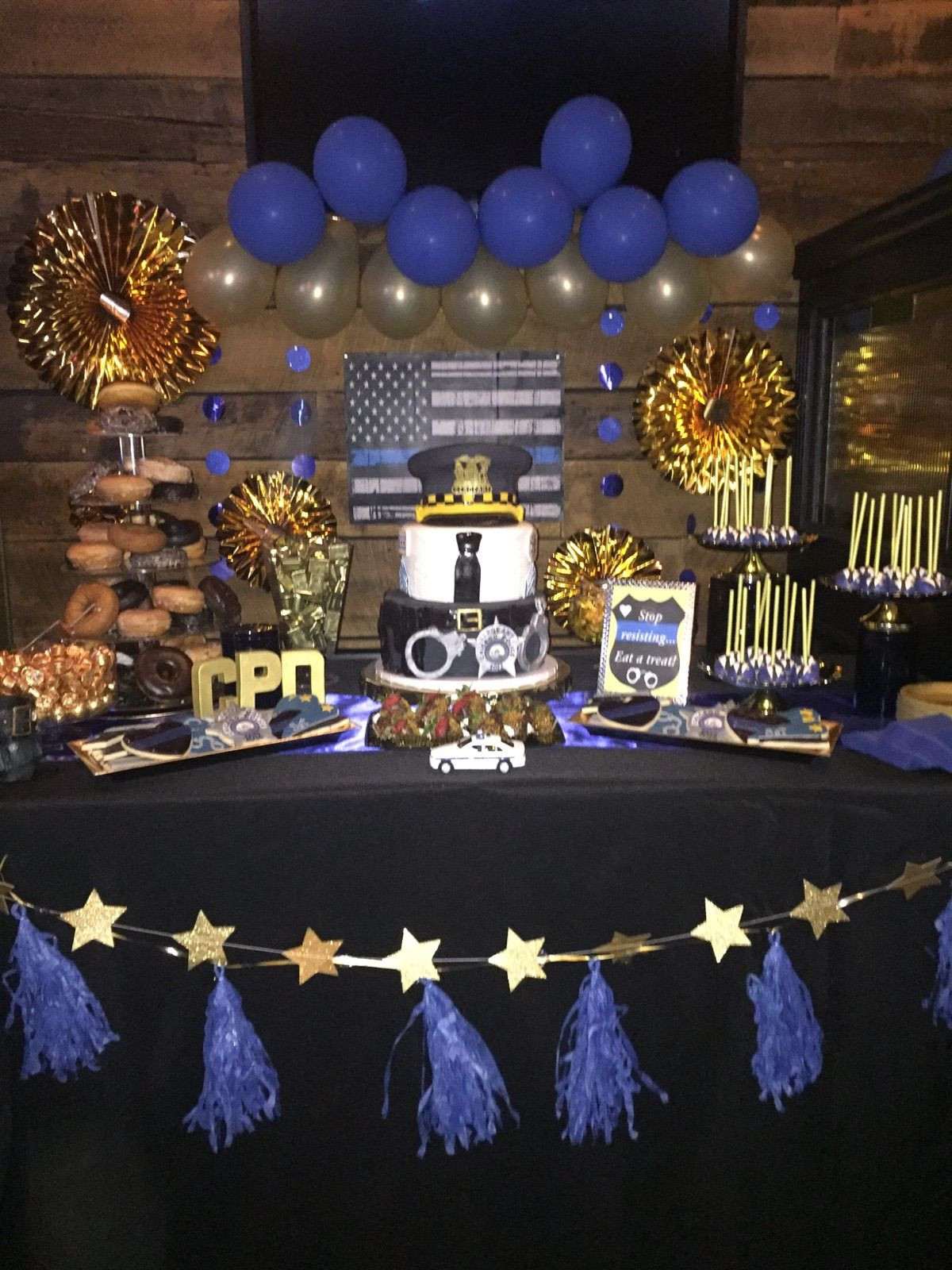 Police Graduation Party Ideas
 Police promotional party dessert table sweet table