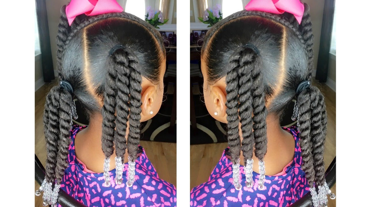 Ponytail Hairstyles For Kids
 Rope Twist Ponytails w Beads Tutorial