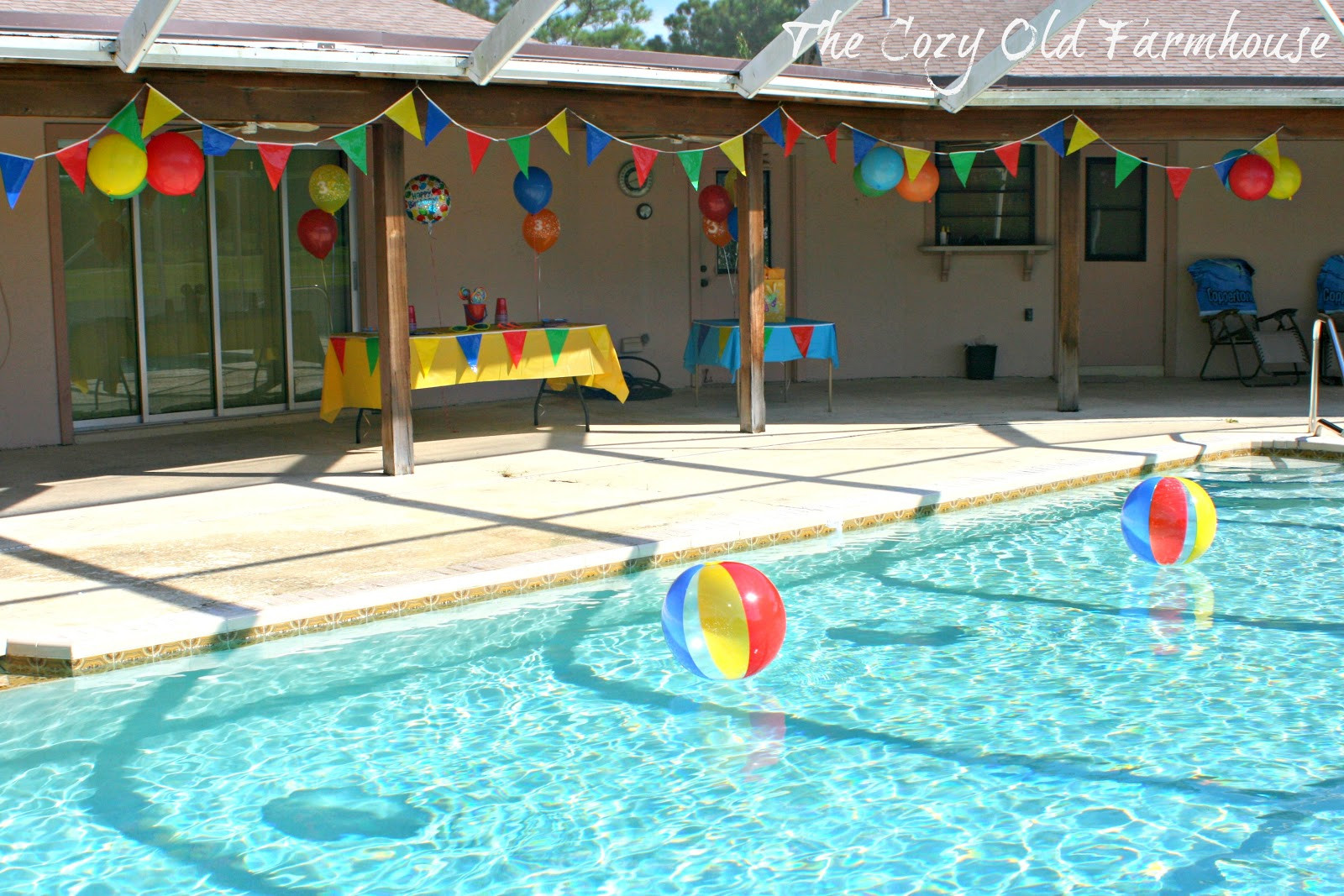 Pool Party Decoration Ideas
 The Cozy Old "Farmhouse" Simple and Bud Friendly Pool