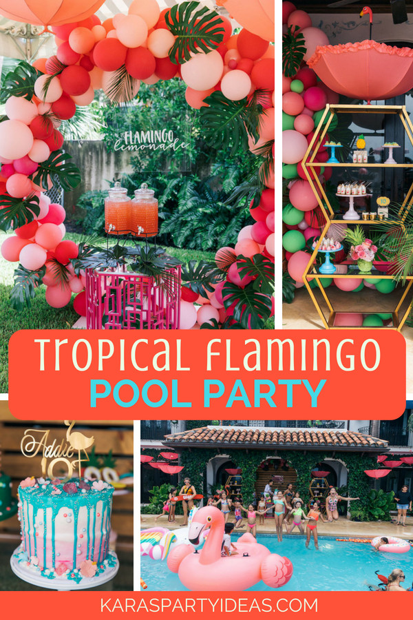 Poolside Party Decoration Ideas
 Kara s Party Ideas Tropical Flamingo Pool Party
