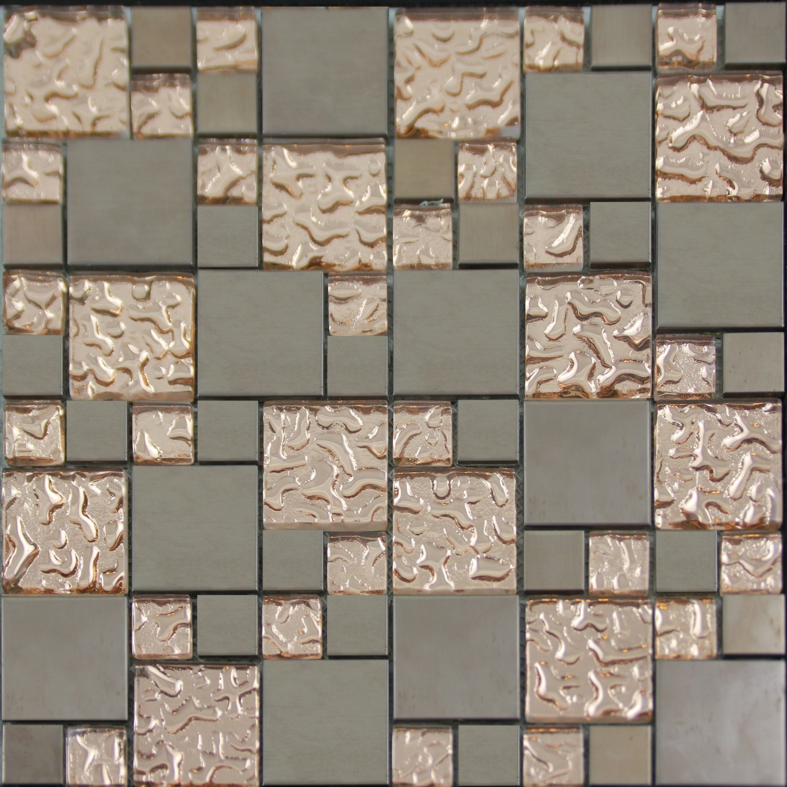 Porcelain Tile For Kitchen
 Copper Glass and Porcelain Square Mosaic Tile Designs