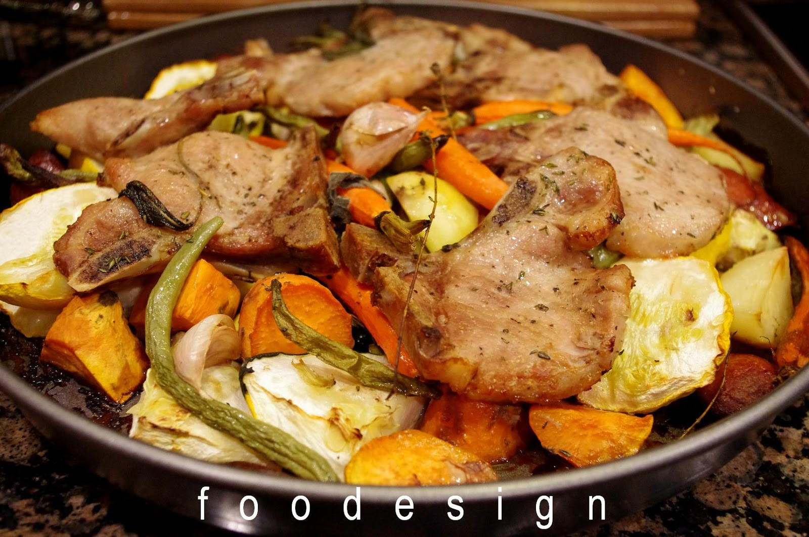 Pork Chops And Vegetables
 foodesign roasted pork chops & ve ables