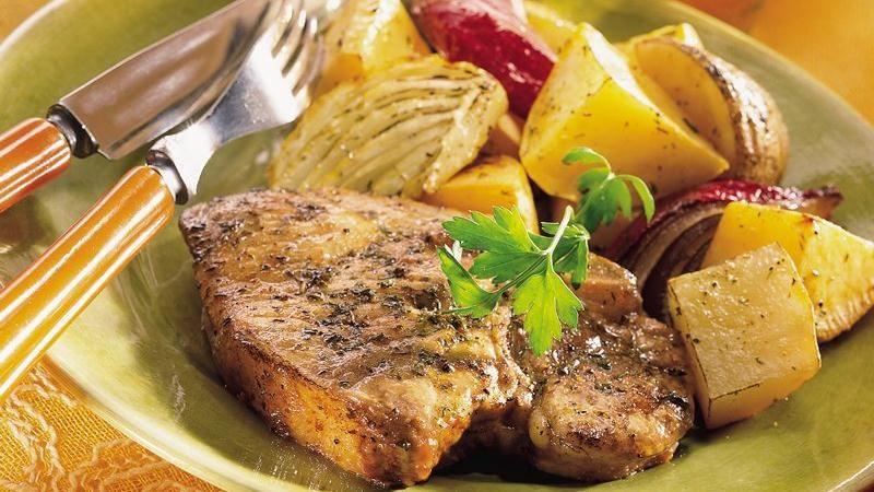 Pork Chops And Vegetables
 Roasted Pork Chops and Ve ables recipe from Betty Crocker