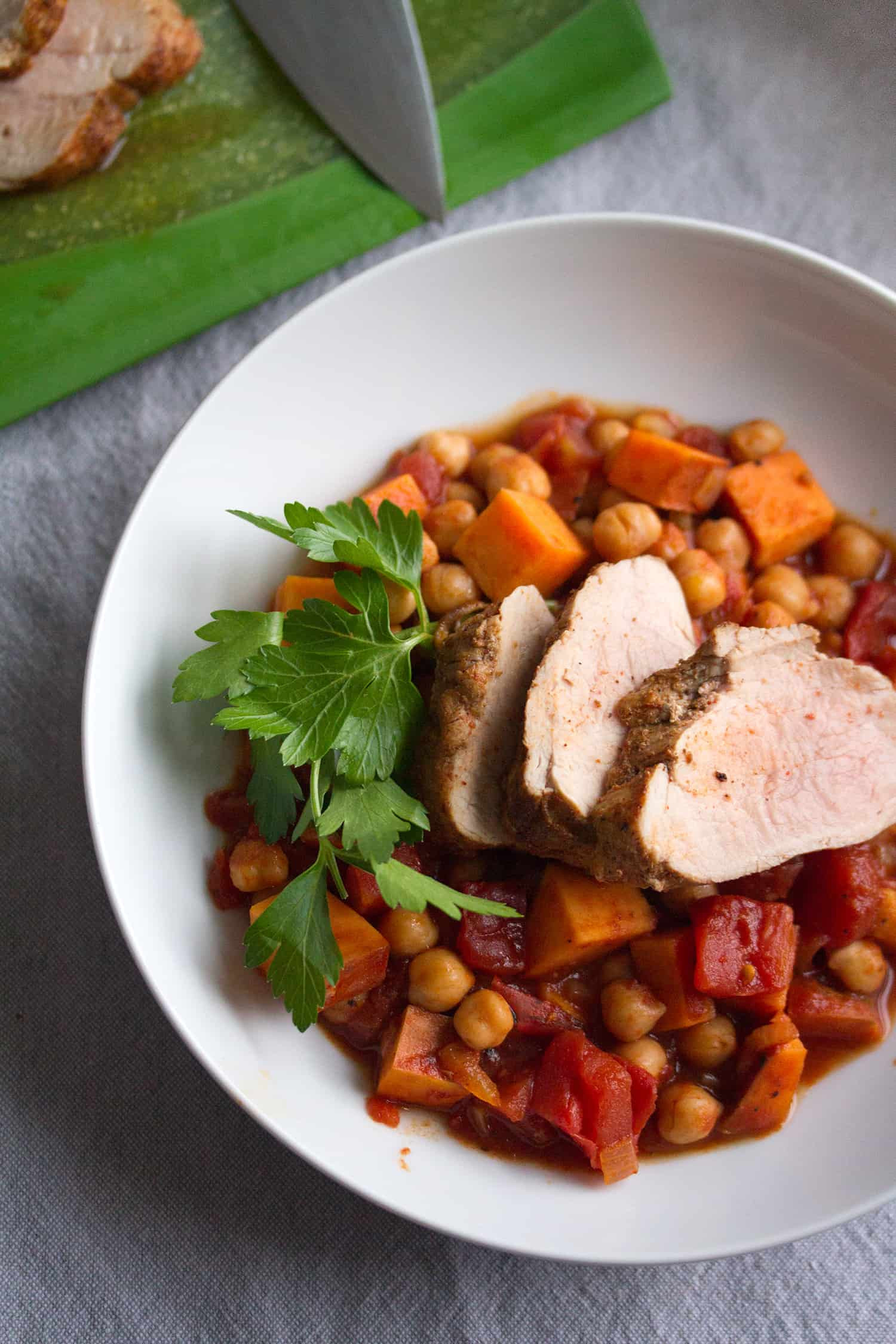 Pork Roast Stew
 Roast Pork Tenderloin with Spicy Chickpea Stew Crumb A