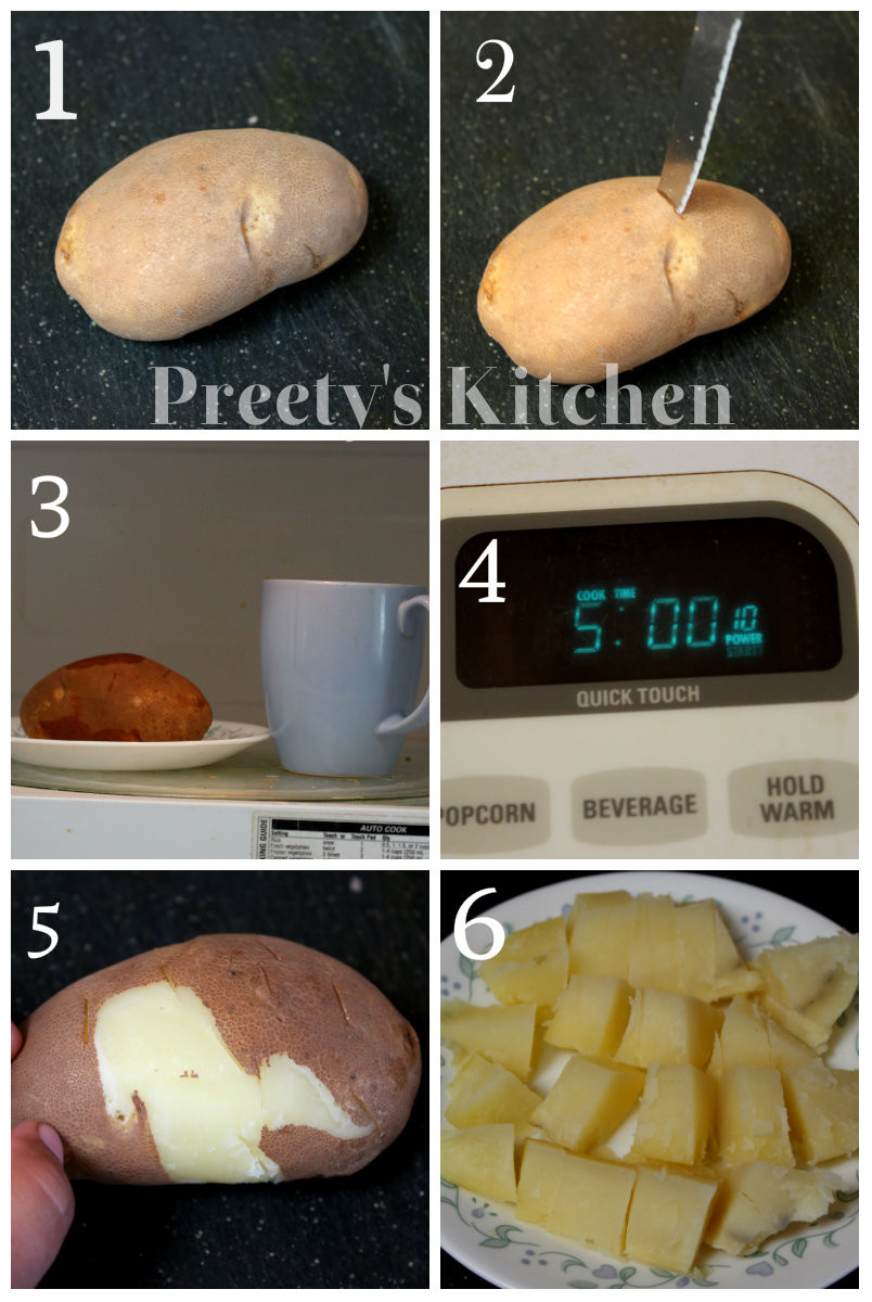 Potato In Microwave
 Preety s Kitchen How to Steam Boil A Potato In Microwave