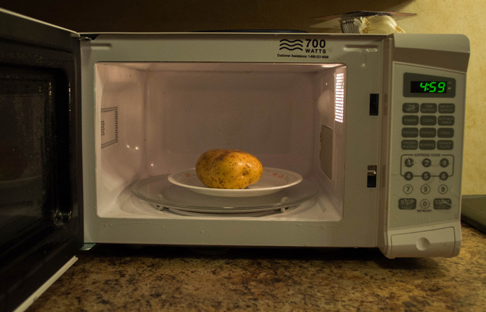 Potato In Microwave
 How to Make a Baked Potato in the Microwave