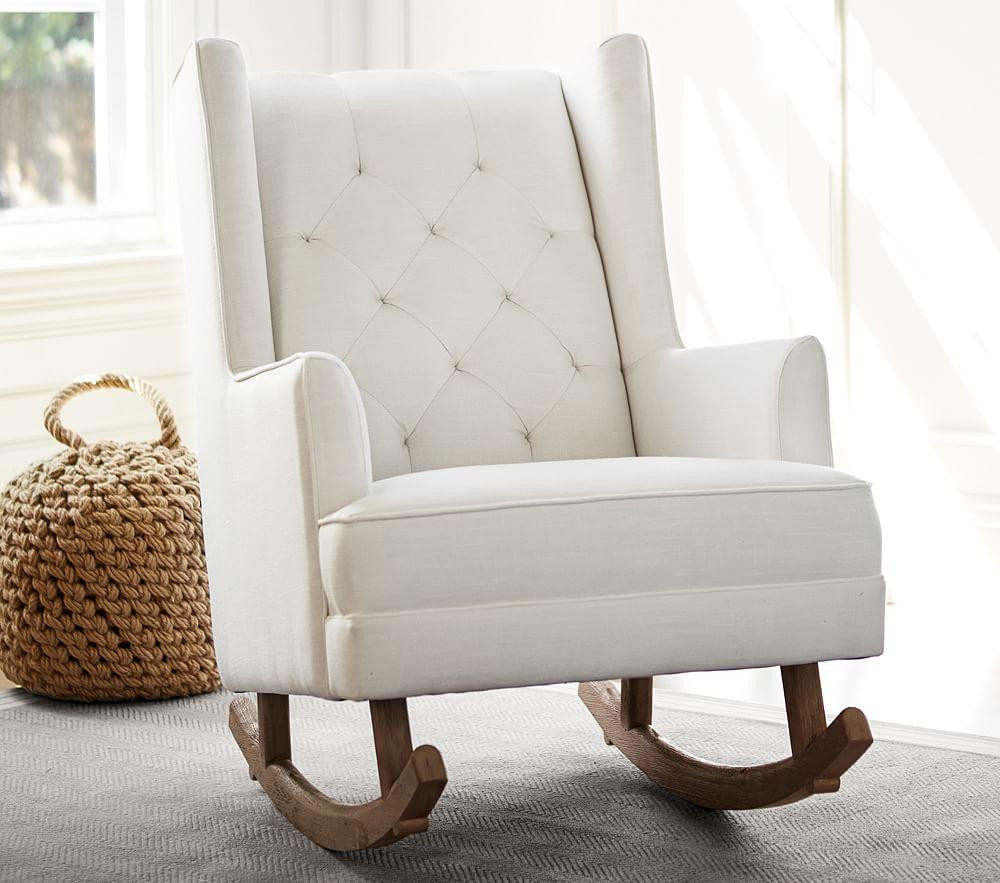 Pottery Barn Chair Kids
 Modern Tufted Wingback Rocker Stylish Nursery Chairs