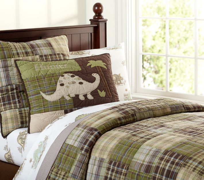 Pottery Barn Kids Boys Room
 Boy s room with Pottery Barn Kids madras quilt