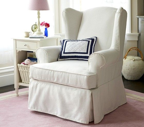 Pottery Barn Kids Chair Covers
 Slipcovered Wingback Glider