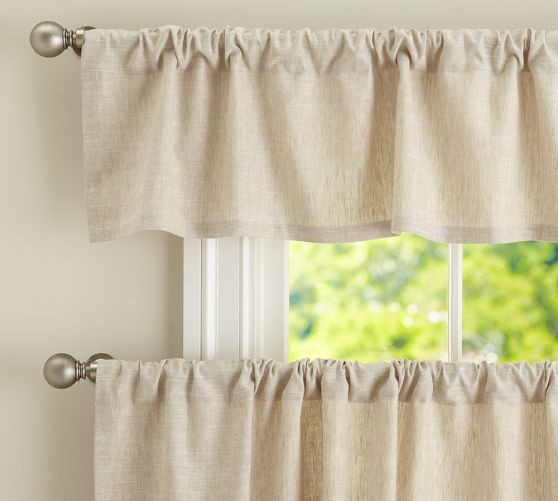 Pottery Barn Kitchen Curtains
 Emery Linen Cafe Curtain