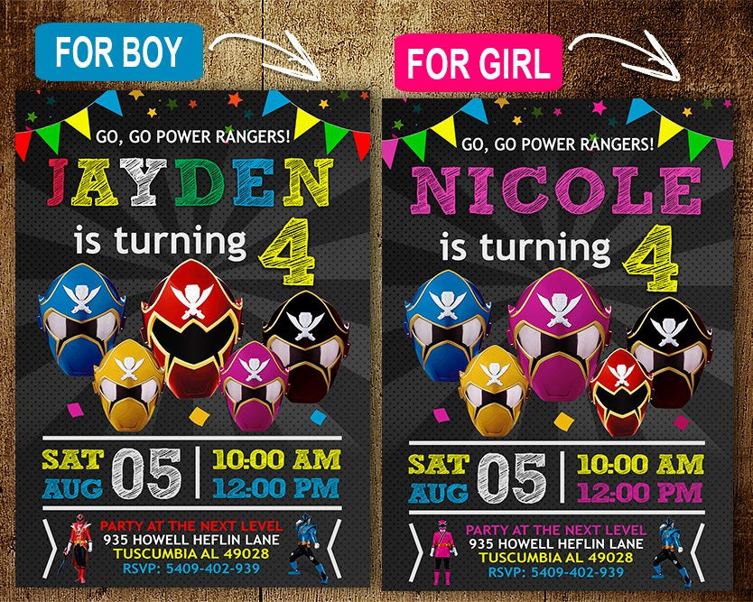 Power Rangers Birthday Invitations
 Power Rangers Birthday Invitation Invitations Power Rangers