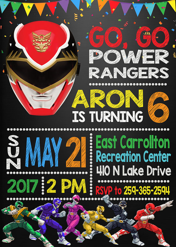 Power Rangers Birthday Invitations
 13 Power Rangers Party Ideas Pretty My Party