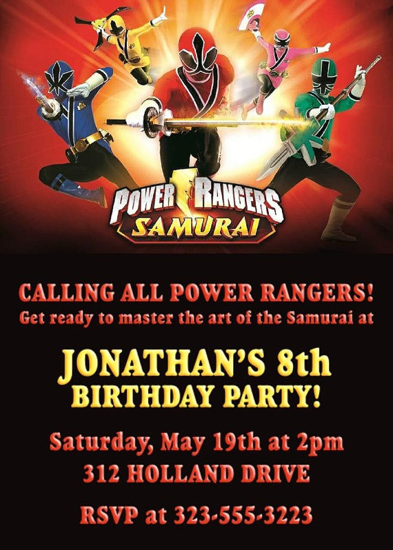 Power Rangers Birthday Invitations
 FREE Printable Power Rangers Birthday Party Invitations