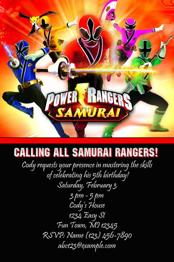 Power Rangers Birthday Invitations
 GiftsByRB on Etsy