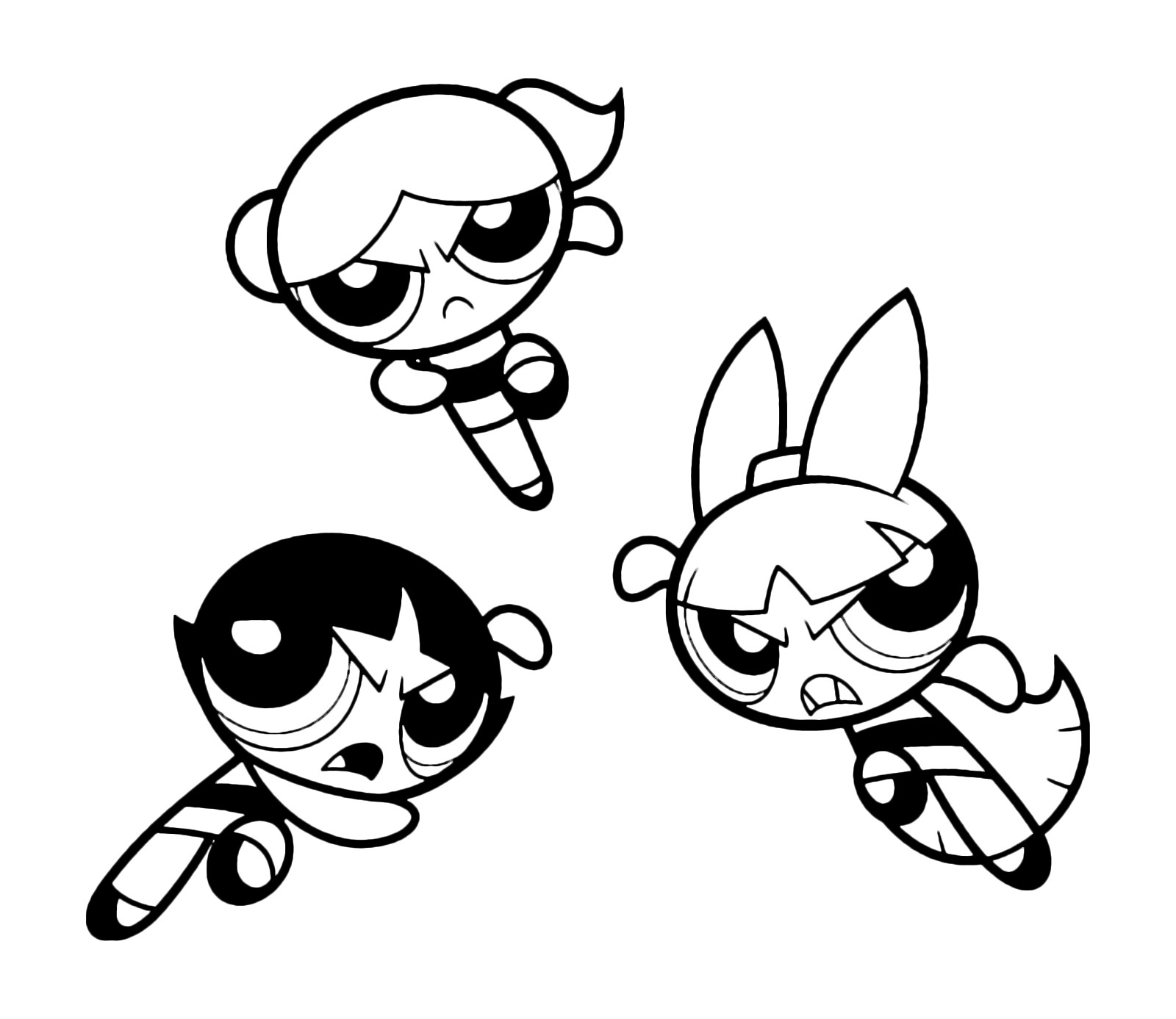 Powerpuff Girls Coloring Sheet
 The Powerpuff Girls The Powerpuff Girls are very angry