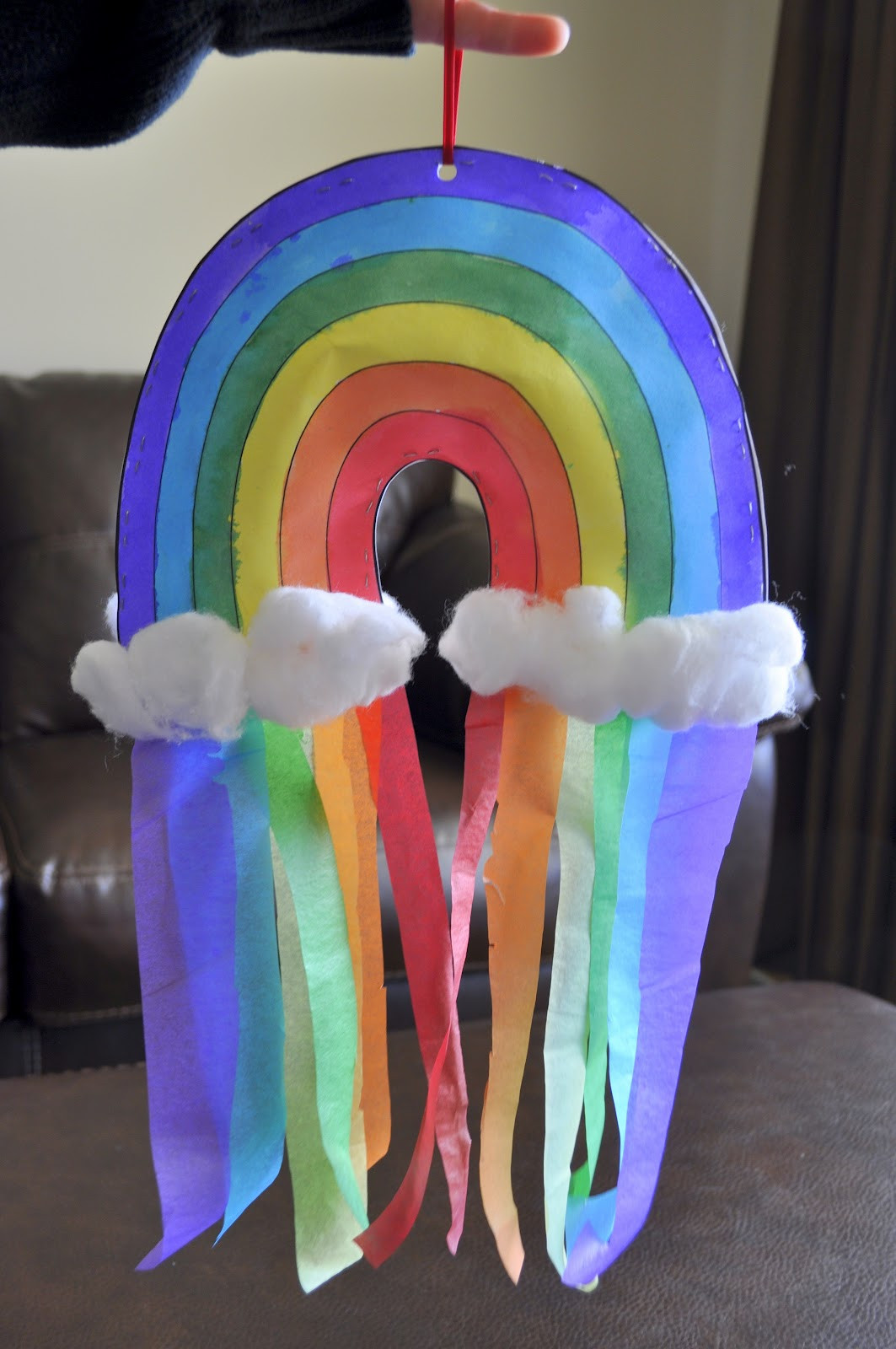 Preschool Art And Crafts
 Double sided Rainbow Windsock Craft She s Crafty