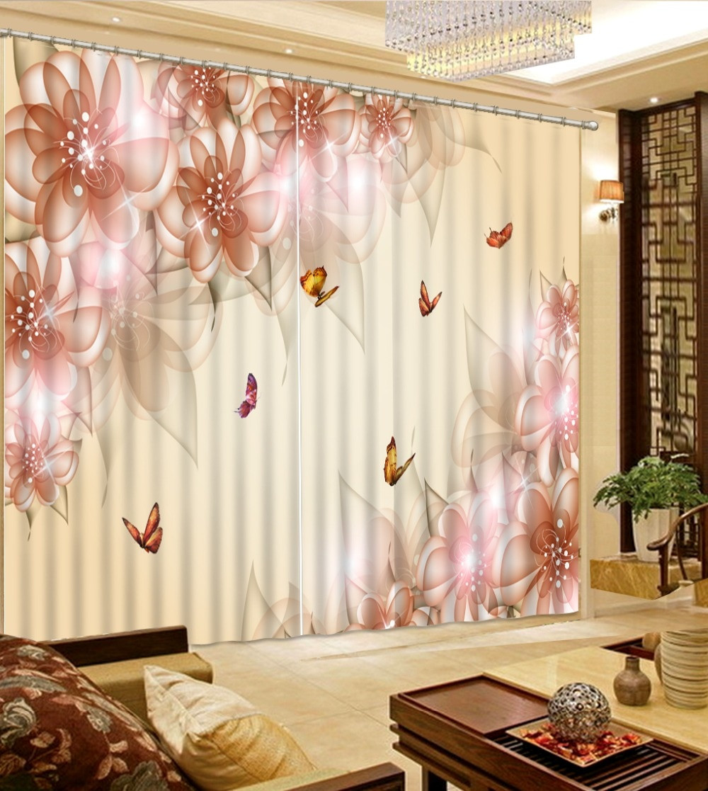 Pretty Curtains For Living Room
 Beautiful 3D Blackout Curtain For Living room Elegant New