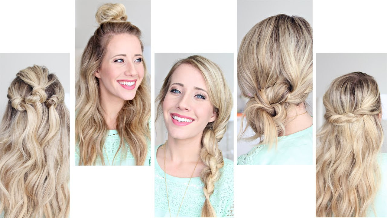 Pretty Easy Hairstyles
 Five Easy 1 min Hairstyles