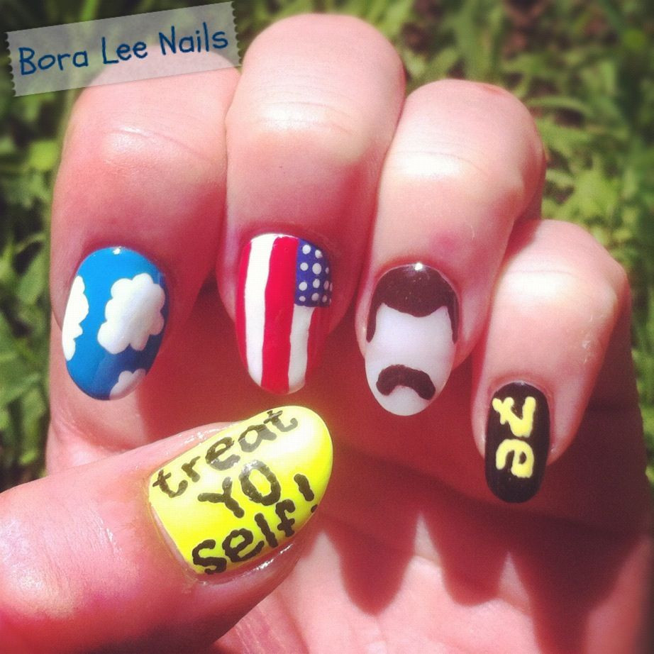 Pretty Nails Comedy
 That ron swanson nail is awesome With images