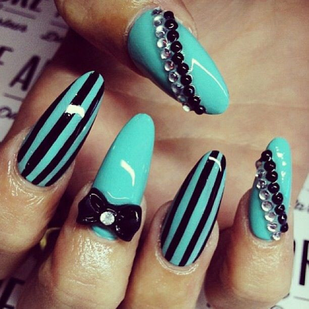 Pretty Stiletto Nails
 Top 13 Blue Pointy Nails Pretty Designs